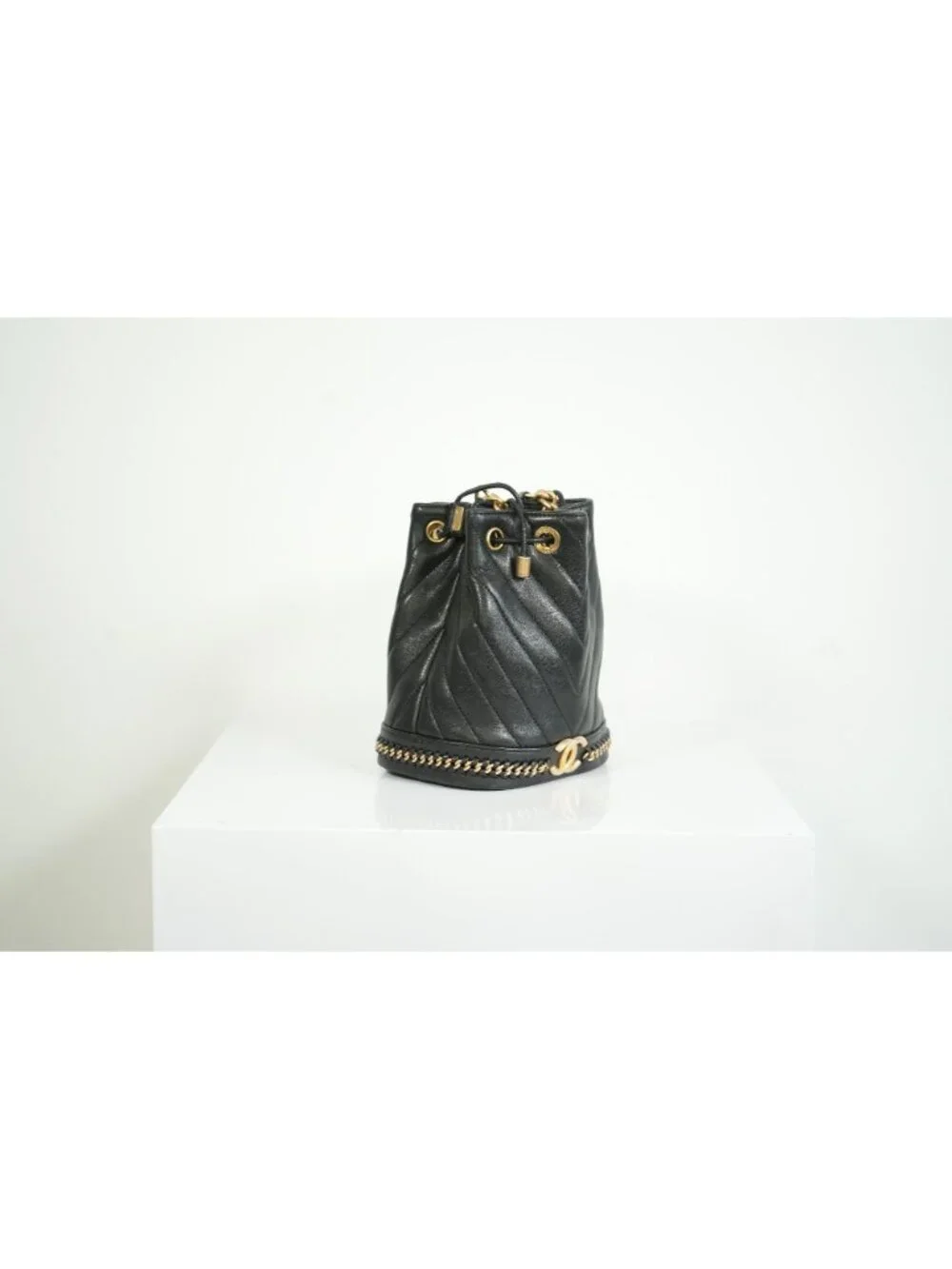 Chanel Black Paris-Cosmopolite Small Bucket Bag W/Dust Bag